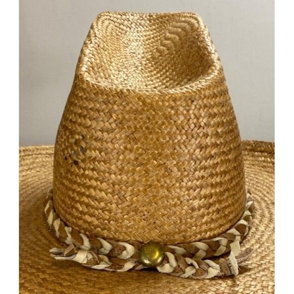 American Hat Co Bushwhacker Straw Hat Size 7 Western Made In Houston Texas USA - Picture 11 of 16